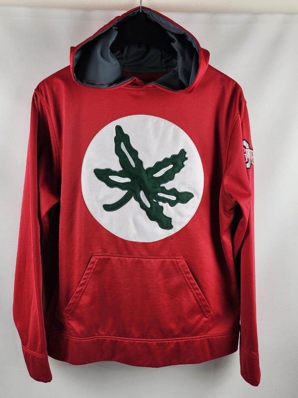 Ohio State Varsity University Apparel Hoodie Men XL Red Multi Buckeyes Leaf Logo